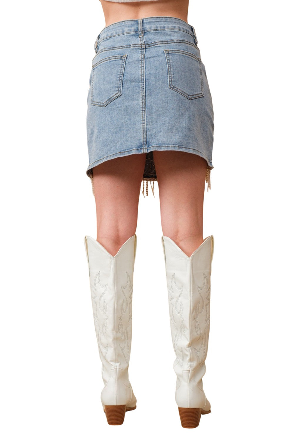 Embellished Pearl Mini Skirt