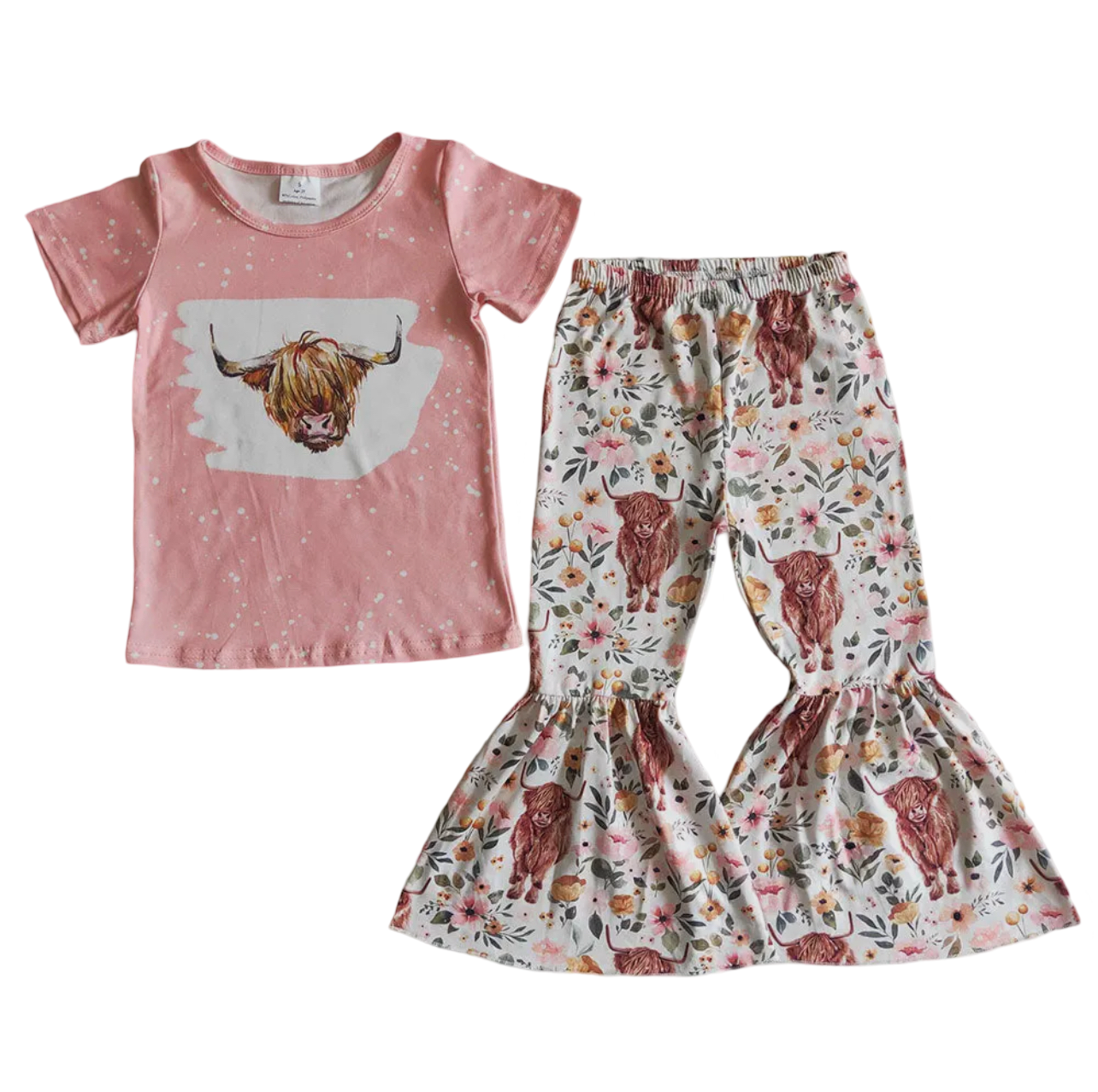 Highland Cow Pink Outfit