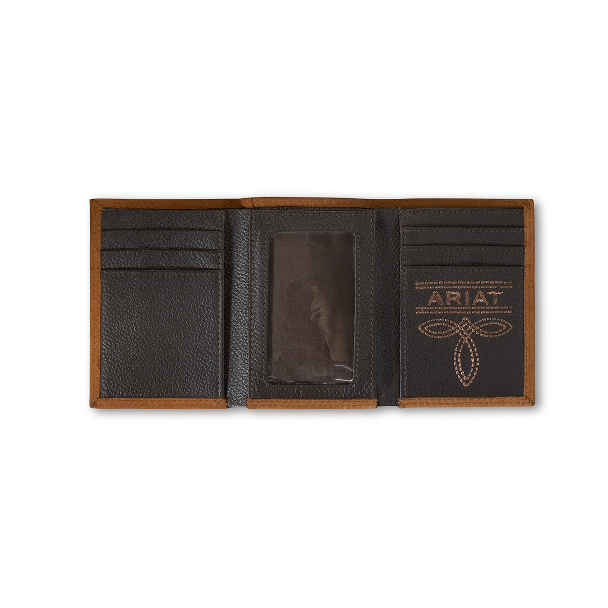 Ariat Trifold Style Medium Brown Wallet #7088
