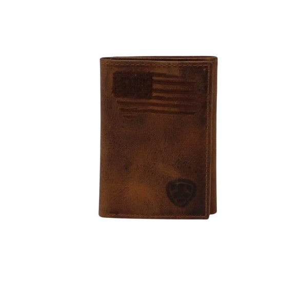 Ariat Trifold Distressed USA Flag Wallet #5642