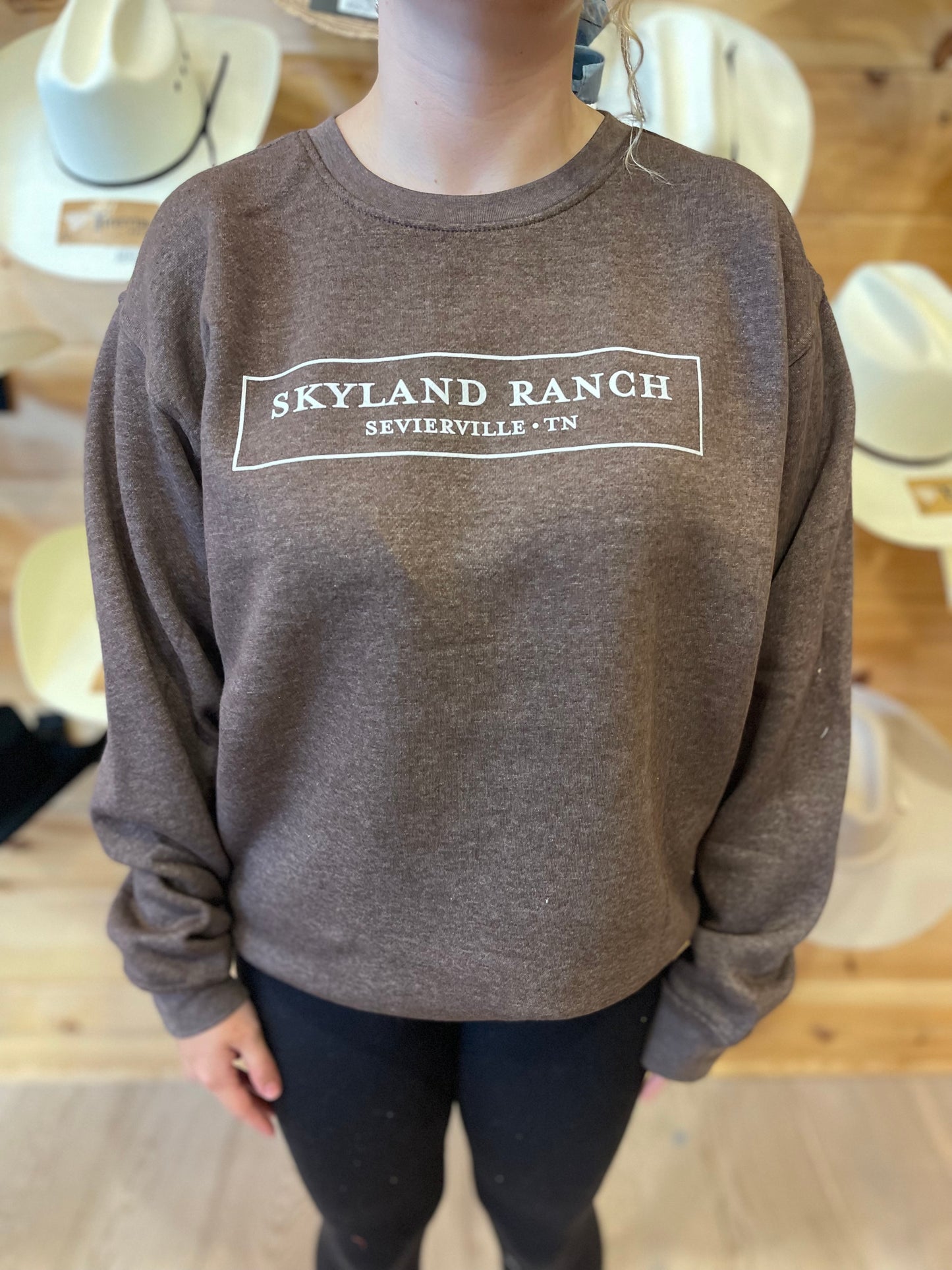 SkyLand Ranch Brown Crewneck