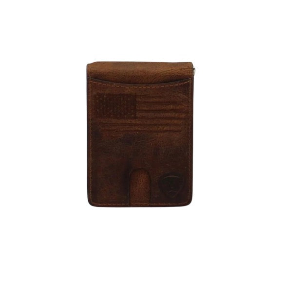 Ariat Money Clip Distressed USA Flag Wallet #7086