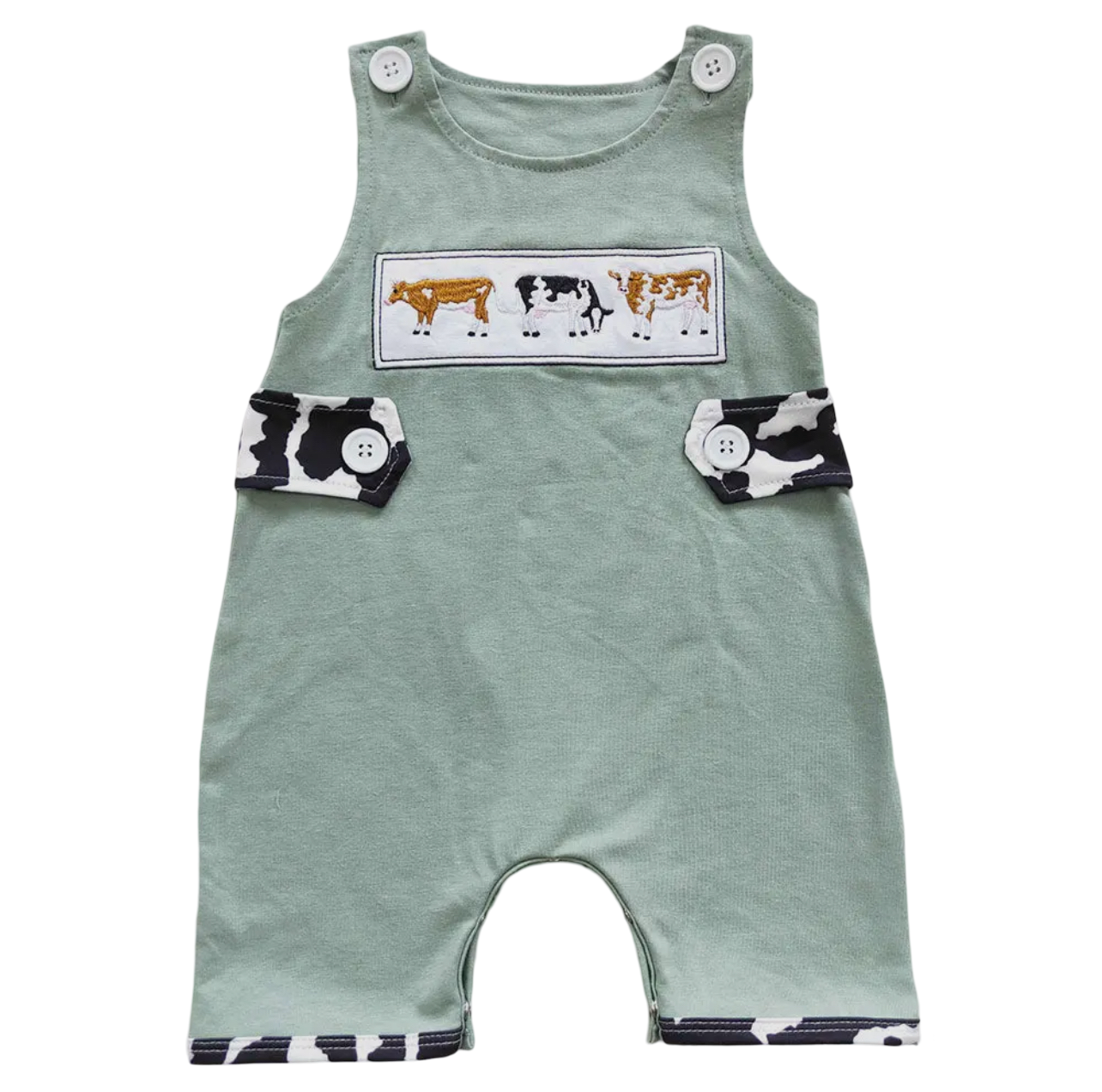 Baby Cow Green Romper