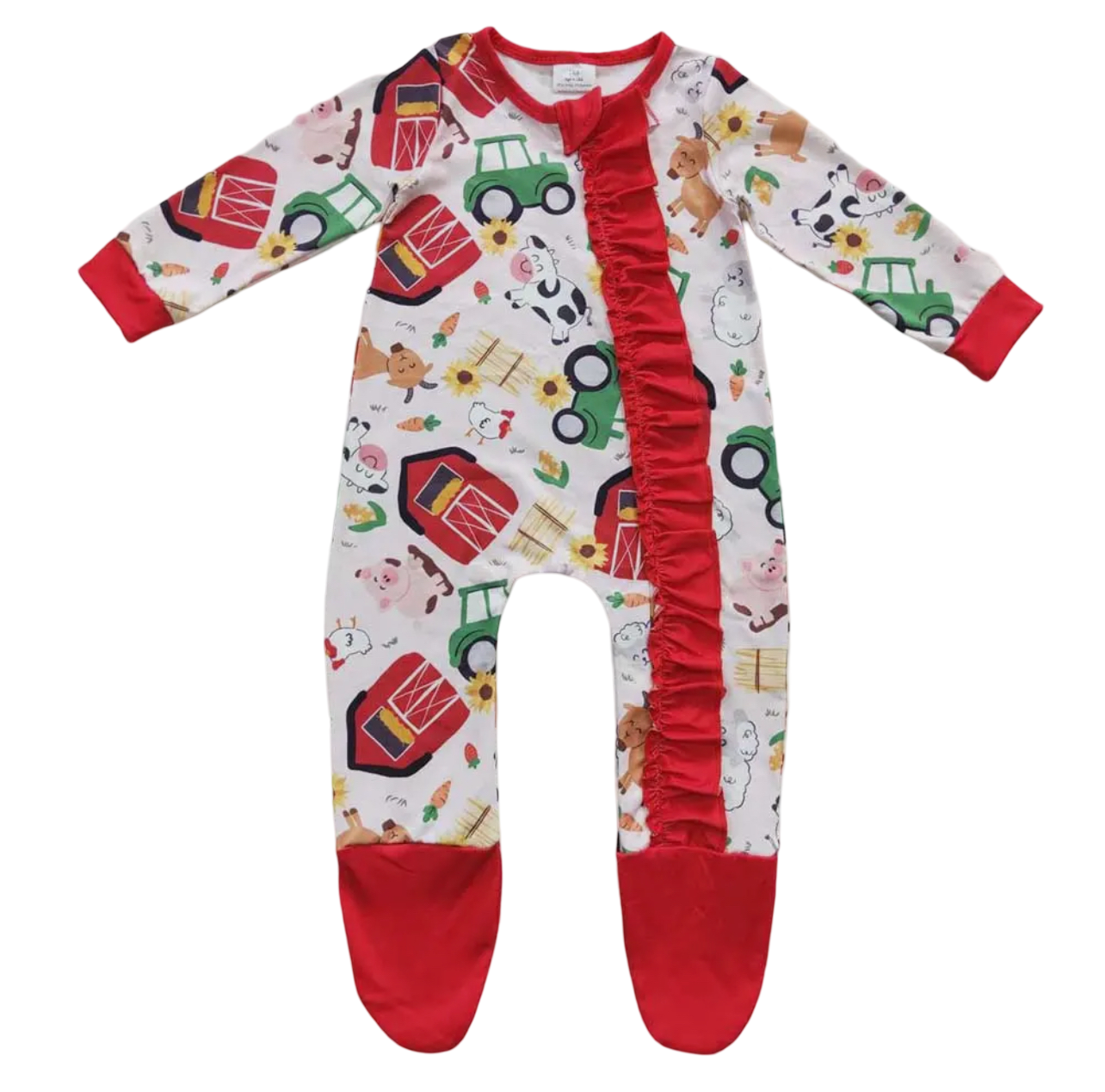 Farm Red Ruffle Zip Sleeper