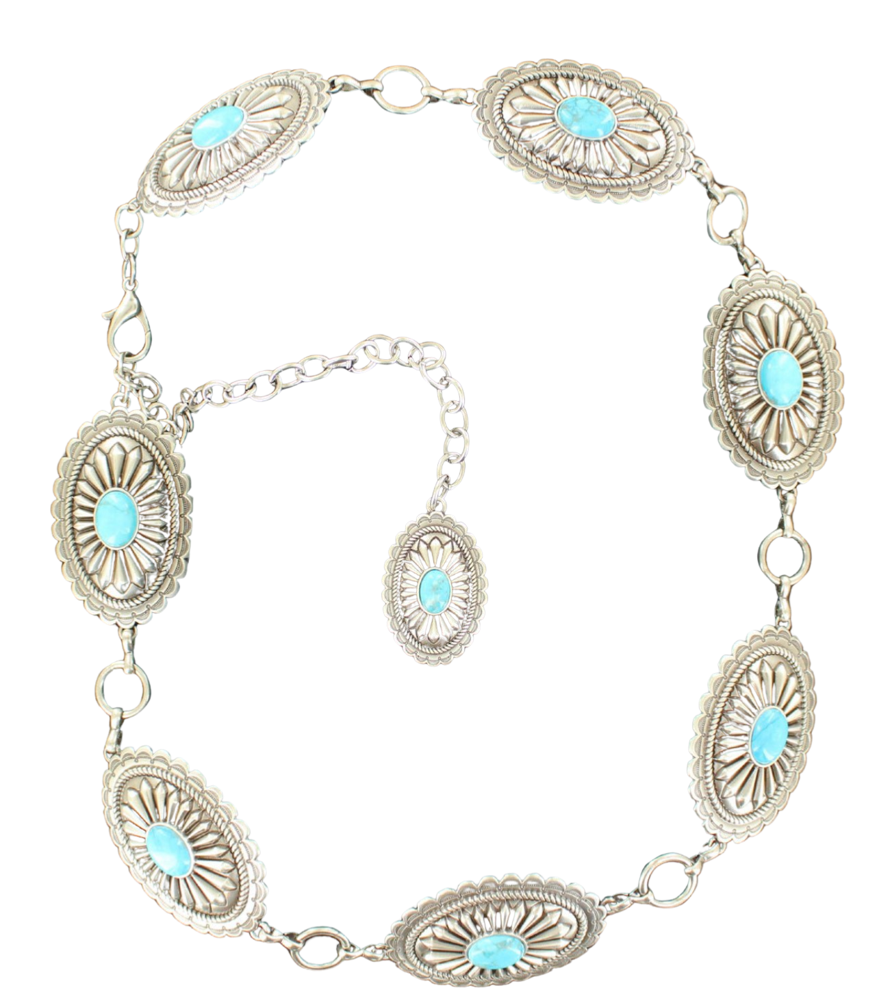 Turquoise Stone Concho Chain Belt md-xl#1553-#1555