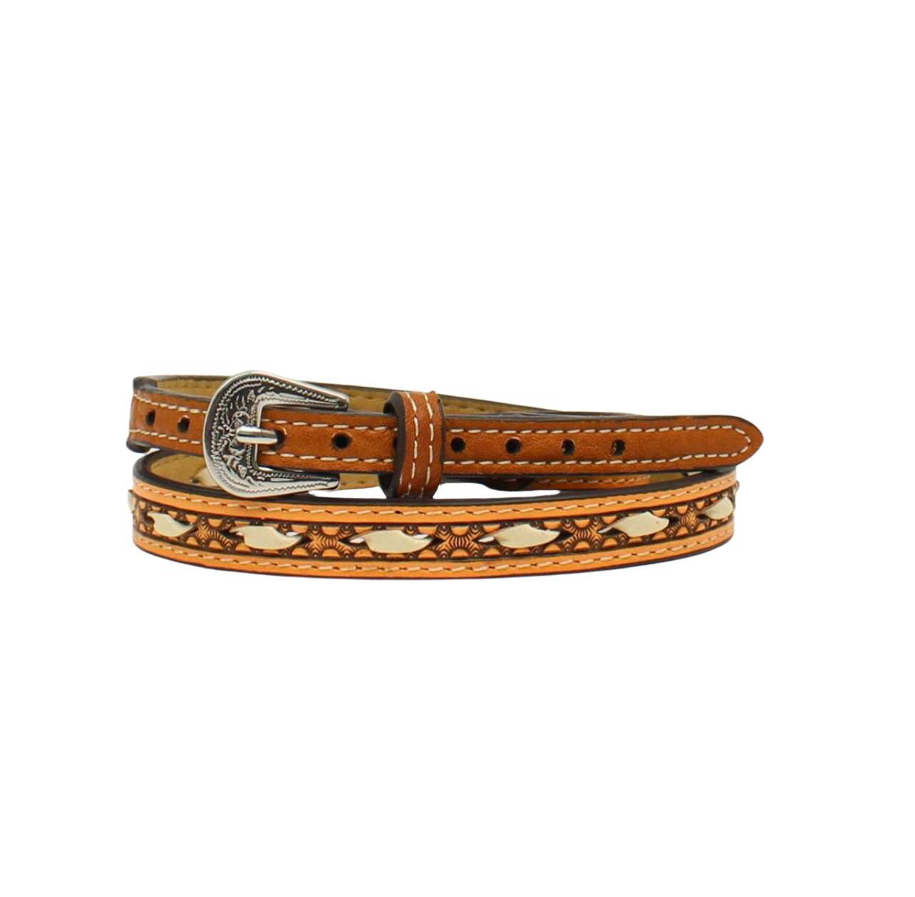 Ivory Rawhide Brown Leather Hatband #6248