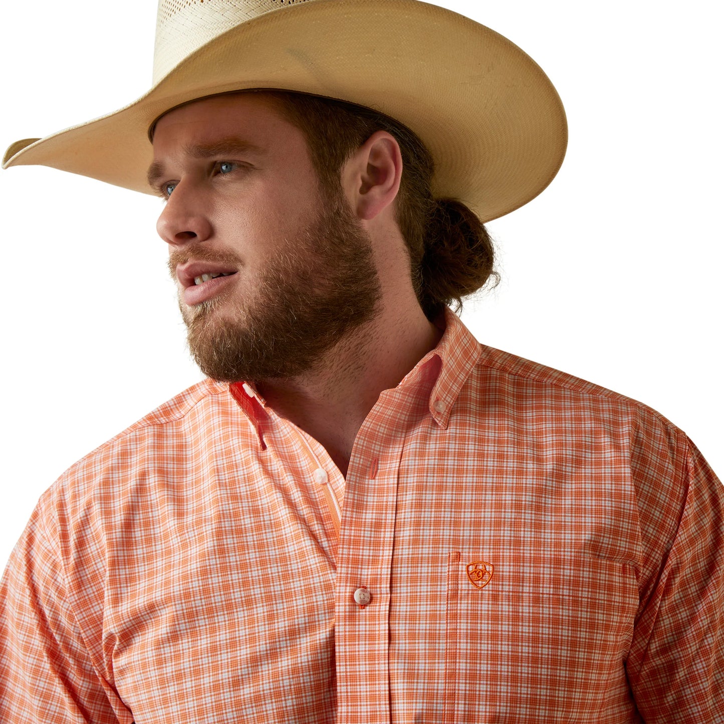 Ariat Men's Pro Series Orange Matias Classic Fit Button Down Shirt sm.-2x,#2778-2782,3x#6242