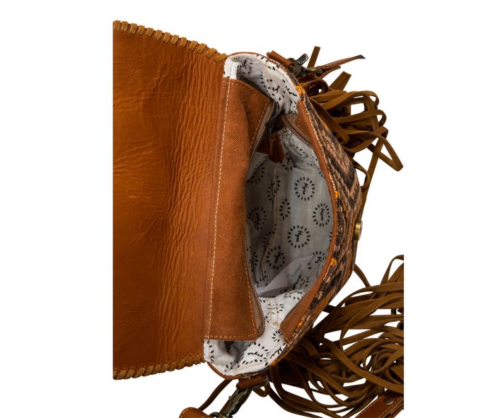 Myra Bag Stone Mesa Fringed Shoulder Bag #8557