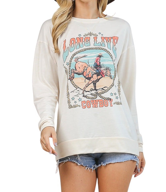 Long Live Cowboys Graphic Sweatshirt SM#8299 MD#8300 LG#8301 XL##8302