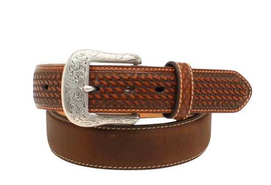 Ariat Shield Logo Basketweave Leather Belt size34"-46",#1582-1588