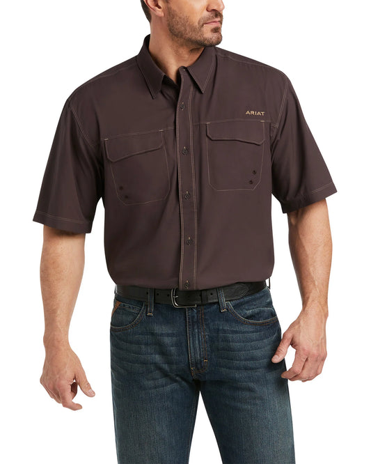 Ariat Men's VentTEK Outbound Brown Short Sleeve Shirt sm.-2x,#2853-2857,&3x#6908