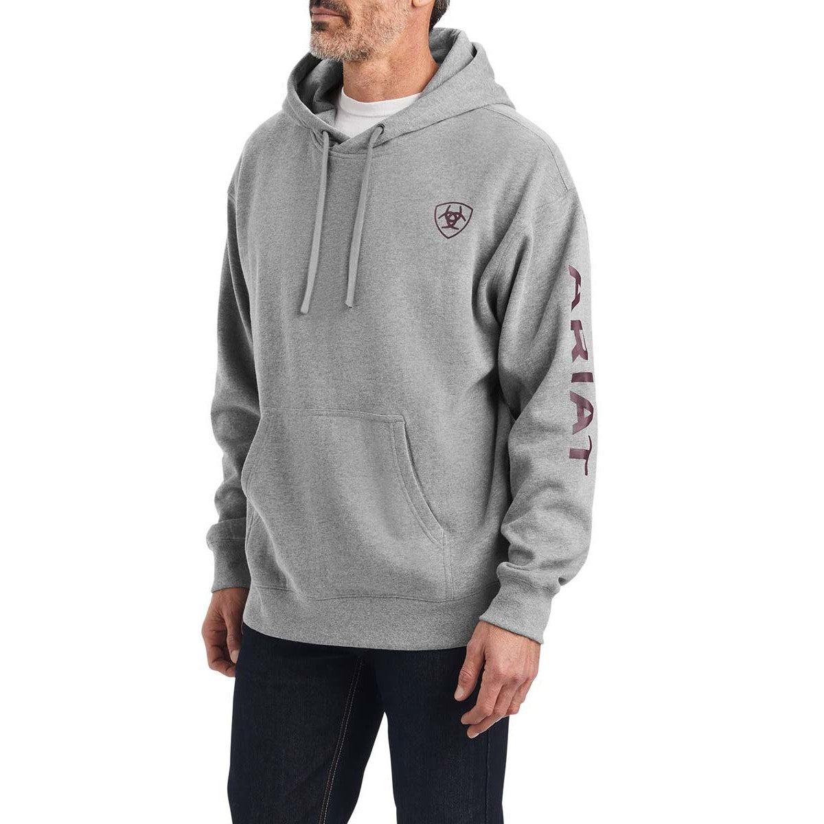 Ariat Men's Logo Hoodie Heather Grey sm.-2x,#3448-3452