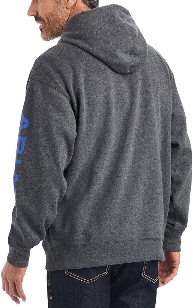 Ariat Men's Logo Hoodie Charcoal Heather size sm.-2x,#3443-3447