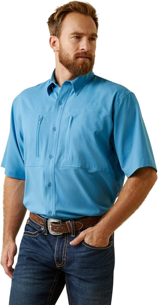 Ariat Men's Venttek Blue Classic Fit Short Sleeve Western Shirt sm.-2x,#2843-2847,&3x#7044