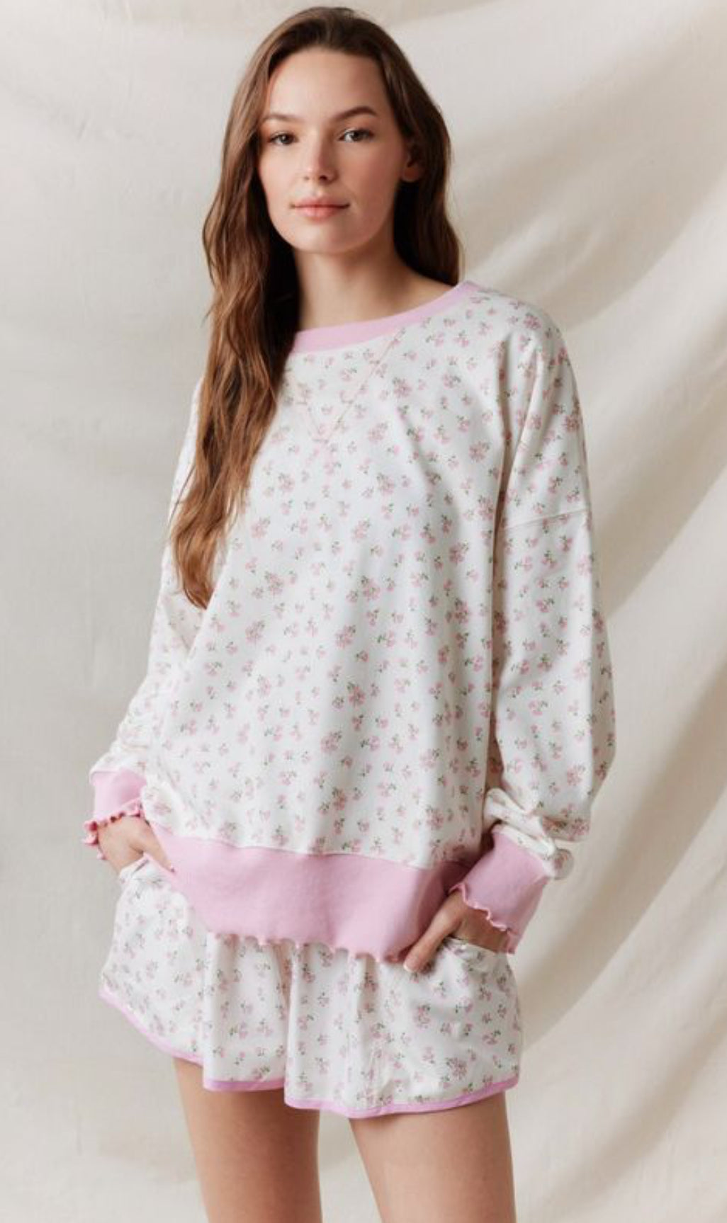 Ditsy Floral Pink Sweatshirt