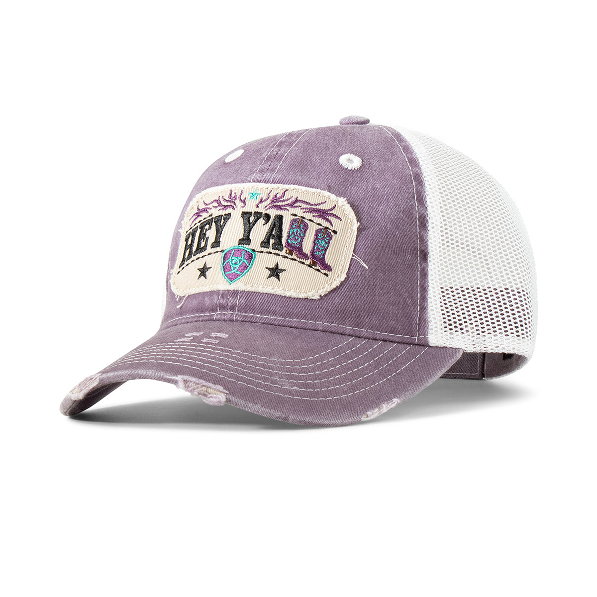 Ariat Hey Ya'll Dark Purple Distressed Cap #8773