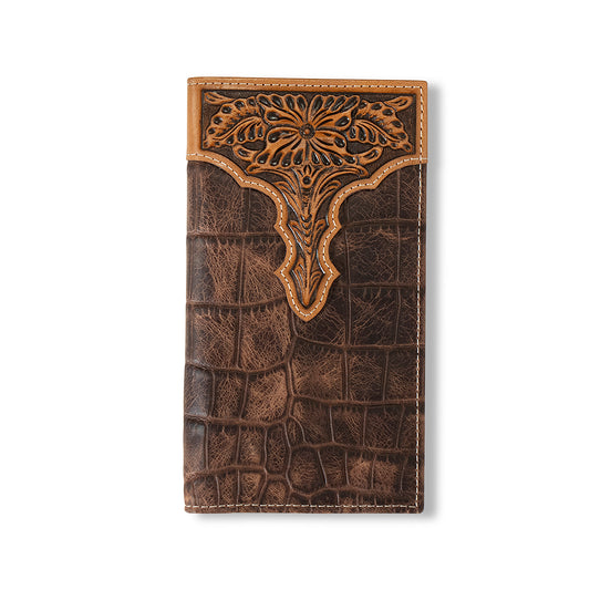 Ariat Croco Floral Embossed Rodeo Wallet #7173