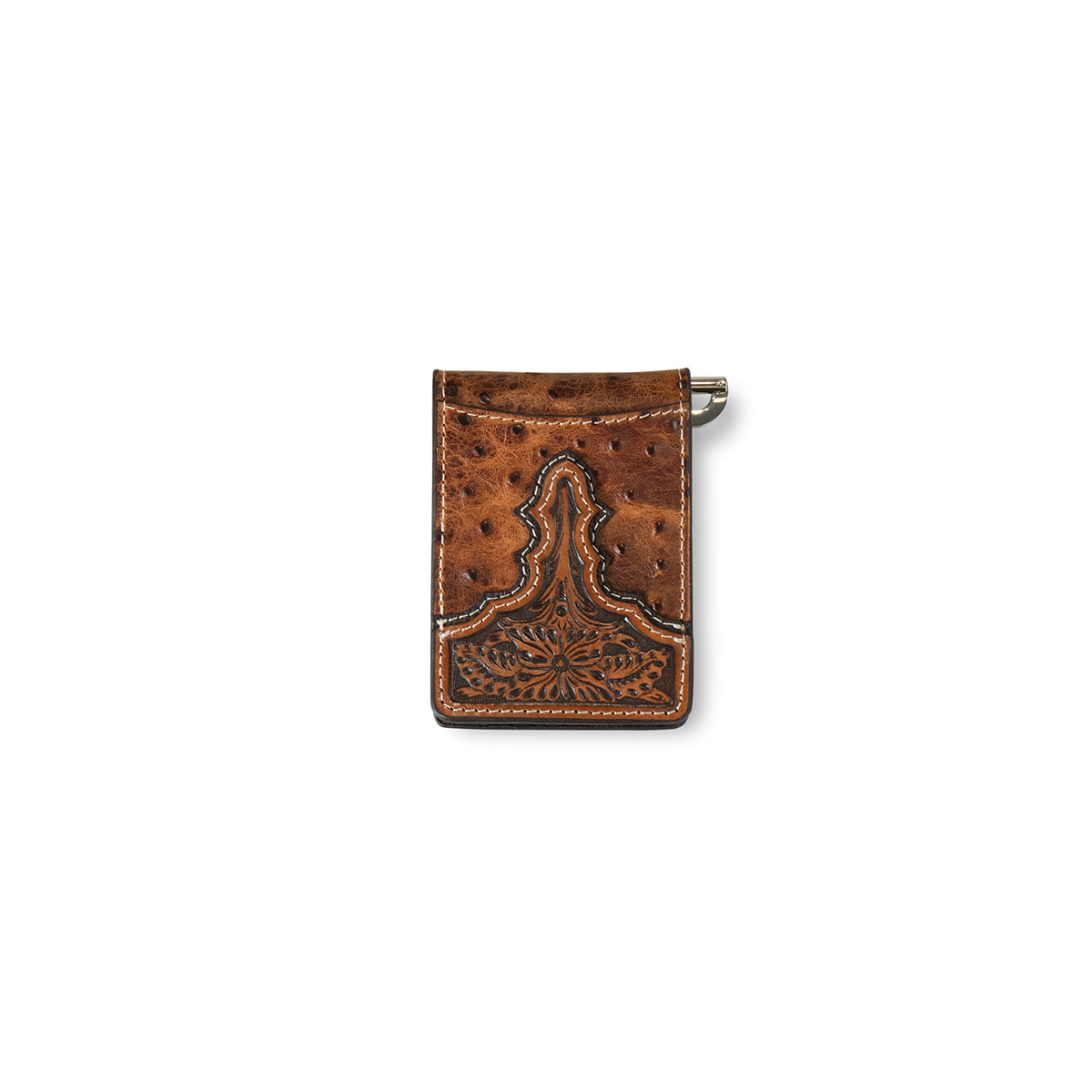 Ariat Ostrich Floral Embossed Bifold Wallet #7175