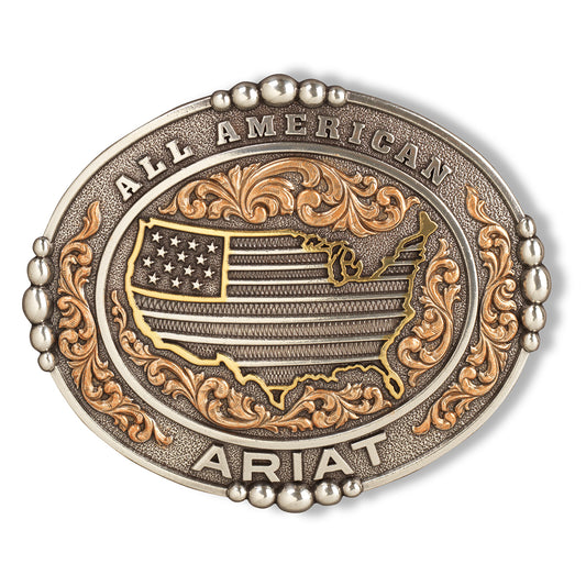 Ariat USA Flag Copper Finish Belt Buckle #7168