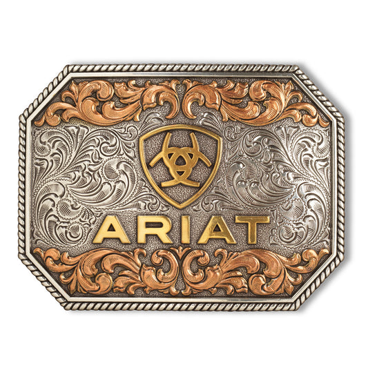 Ariat Antique Silver, Gold & Copper Belt Buckle #7170
