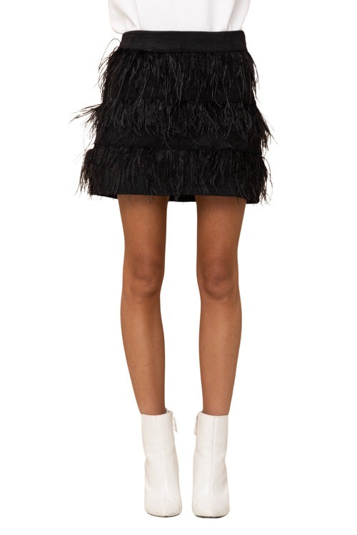 Black Suede Fur Mini Skirt sm.#3619, md.#3620, lg.#3621