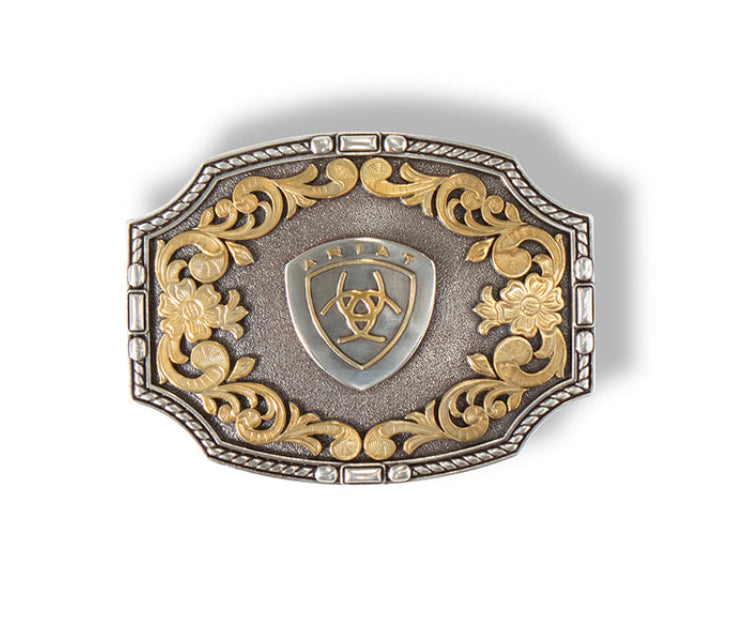 Ariat Antique Silver Rope Edge Belt Buckle #8854