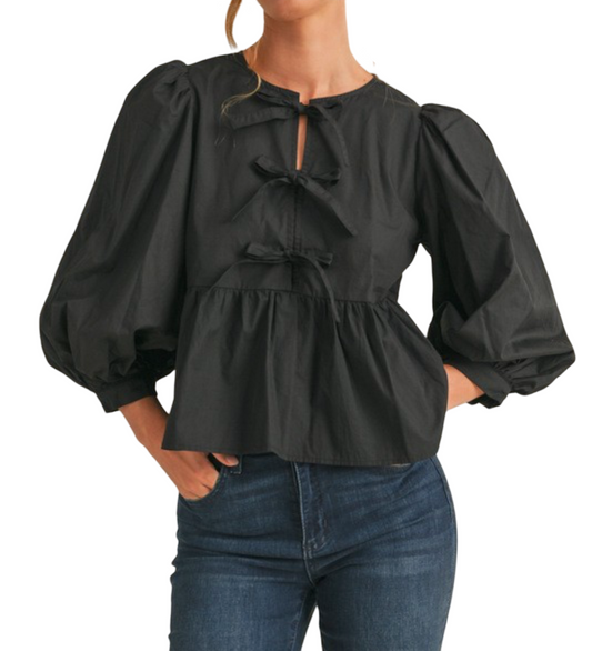 Bow Tie Peplum Top