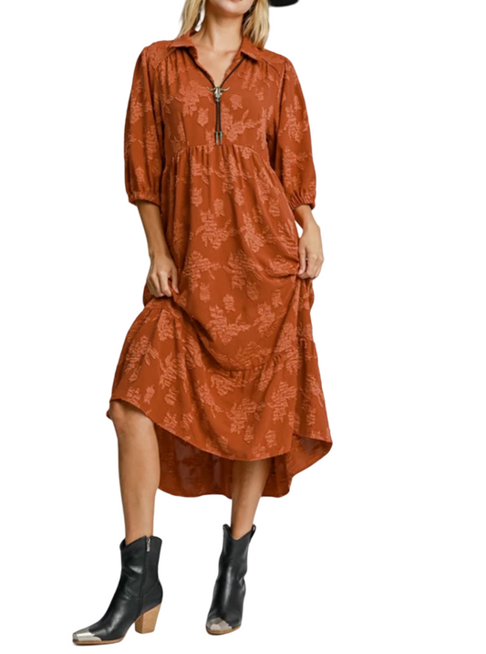 Floral Burnout Midi Dress