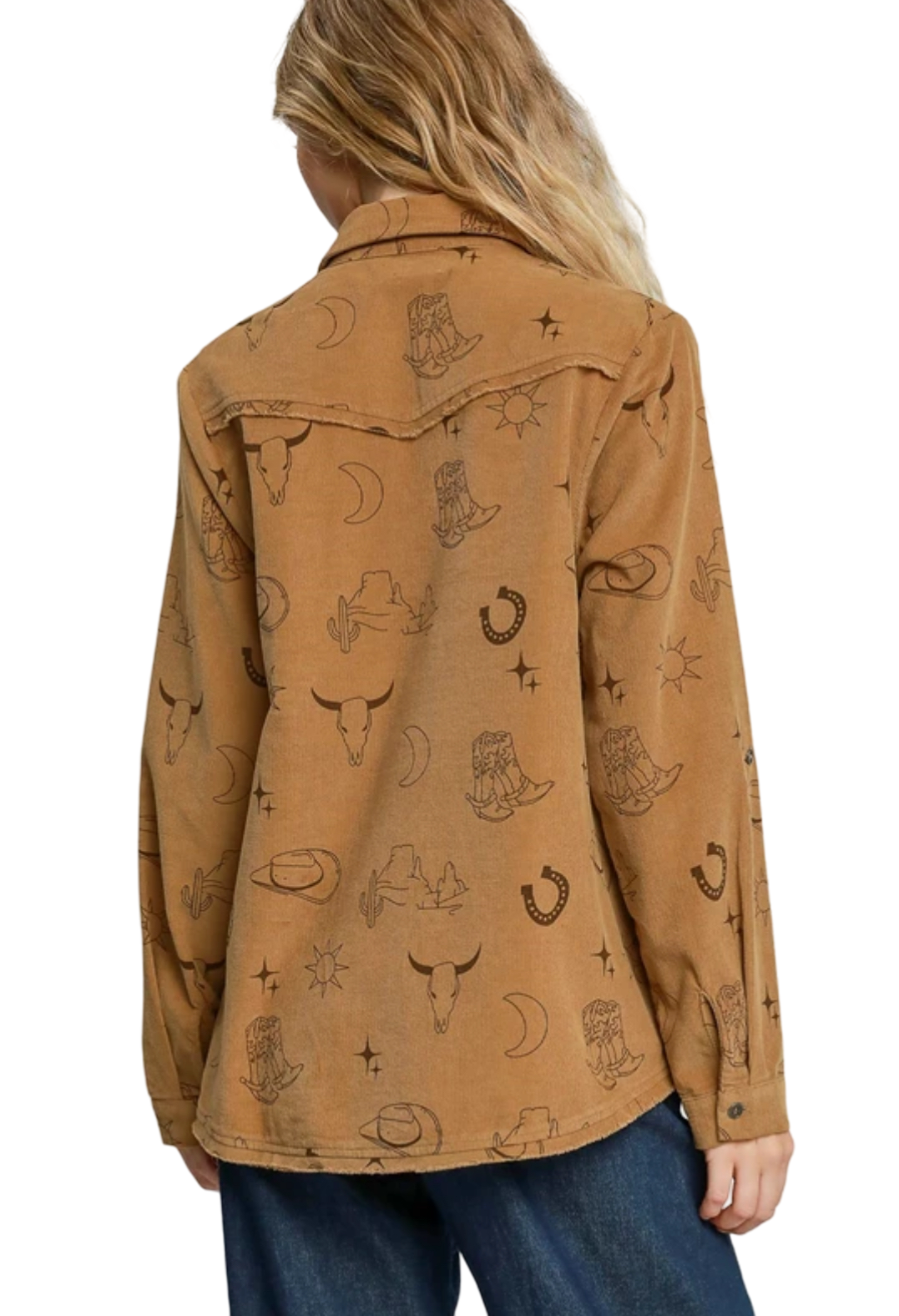 Corduroy High Low Graphic Top