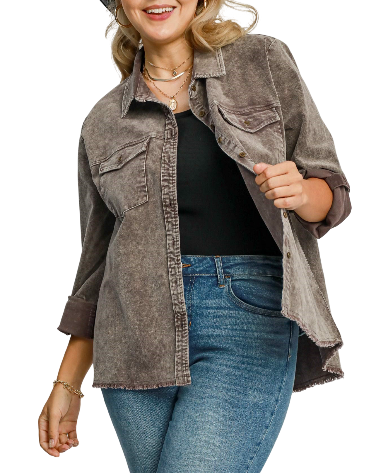 Stone Wash Corduroy Button Down