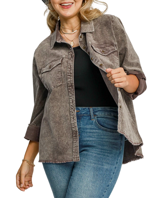 Stone Wash Corduroy Button Down