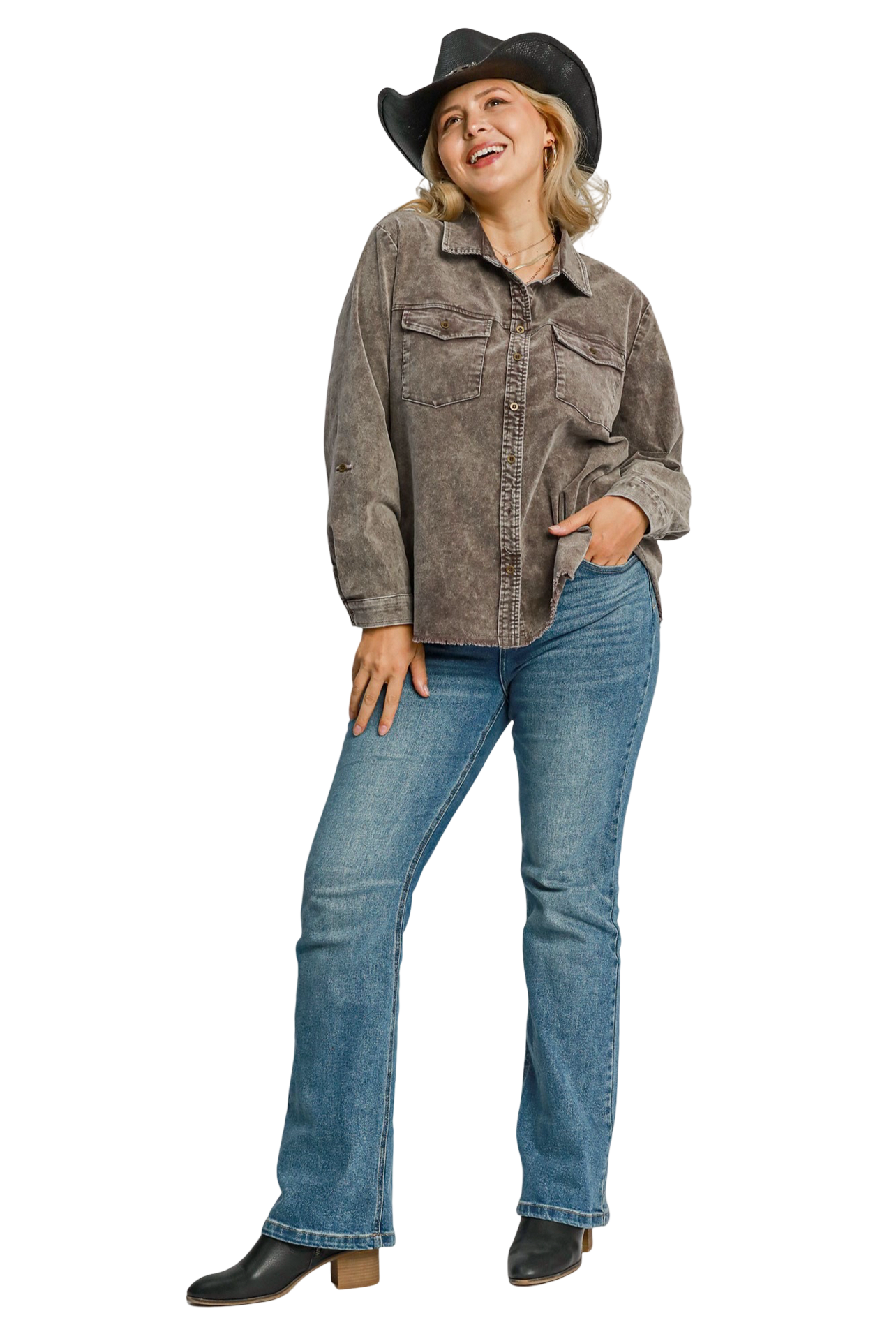 Stone Wash Corduroy Button Down
