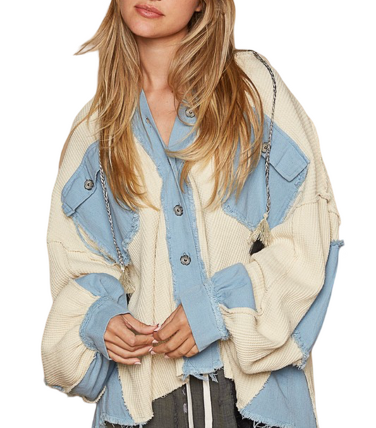 Balloon Sleeve Contrast Jacket