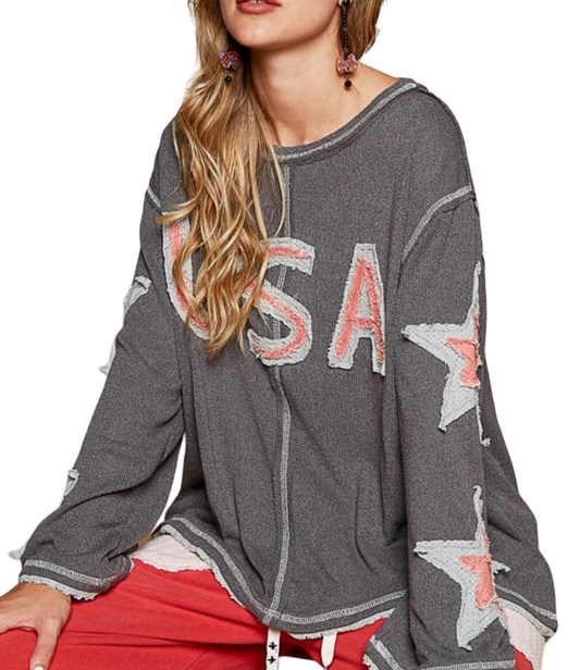 Round Neck Vintage USA Top