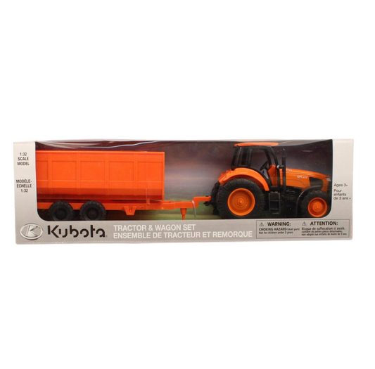 Kubota Farm Tractor and Wagon Toy Set #1699