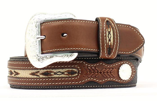 Nocona Inlaid Weaving Leather Belt 32"-46"#1853-#1860