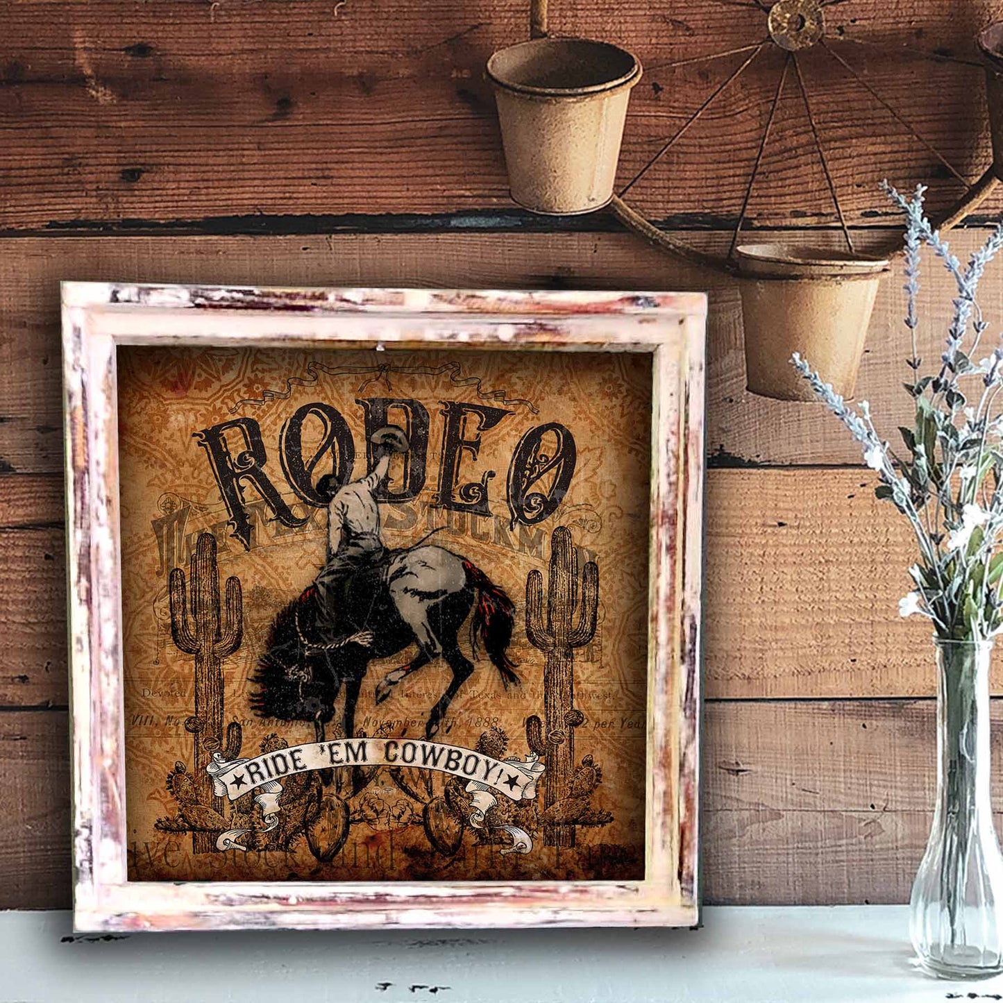 Rodeo Ride 'Em Handmade Home Decor Sign Xs#8021 Med#8010 Lg#8006
