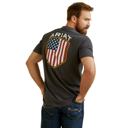 Ariat Men's Patriot Badge Charcoal Heather T-Shirt sm.-2x,#2803-2807