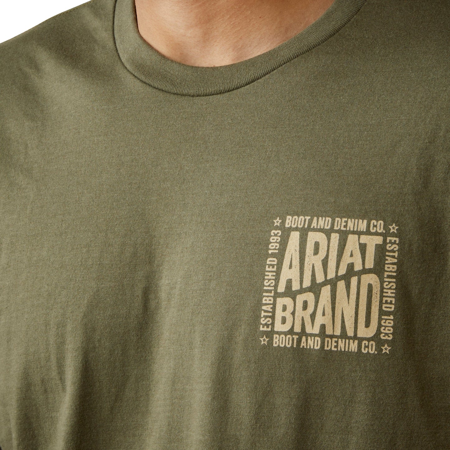 Ariat Men's Curve Ball Graphic Military Green Heather T-Shirt sm.-2x,#2798-2802
