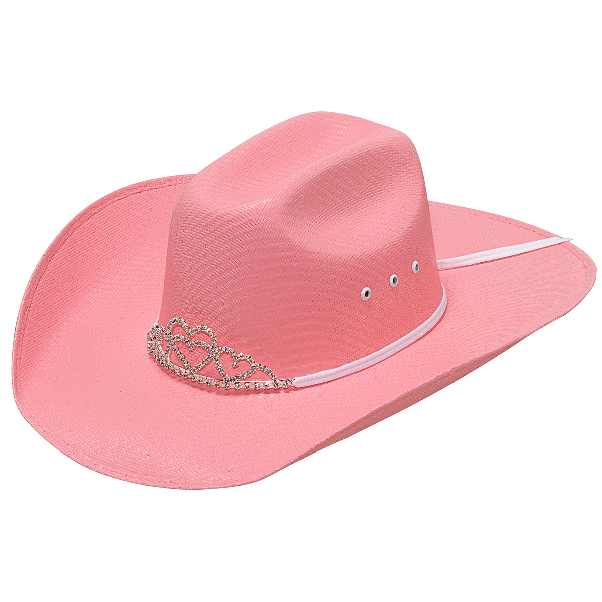 Twister Youth Pink Canvas Rhinestone Tiara Cowboy Hat lg#6470 xl#6471