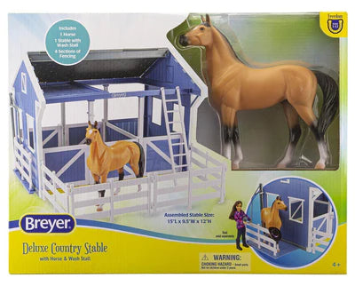 Deluxe Country Stable with Horse and Wash Stall #3978